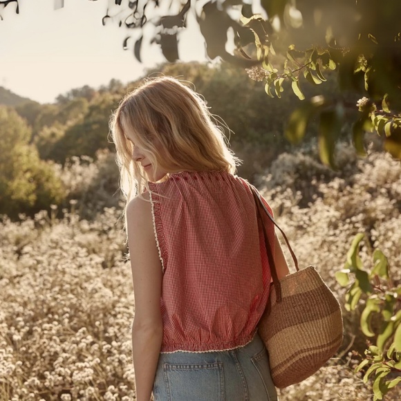 Dôen Traveler Top, Size XS, in Cerise Paris Gingham - Picture 5 of 13